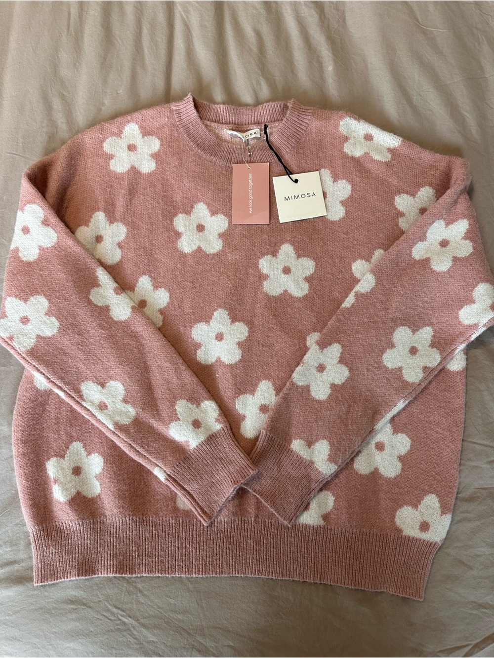NWT | Mimosa Pink Floral Crewneck Sweater - Women's Soft Knit